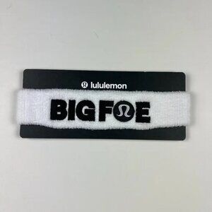 NEW Lululemon Big Foe Limited Edition White Terry Cloth Headband